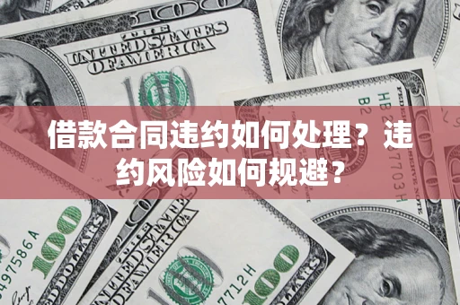 武汉借款合同违约如何处理？违约风险如何规避？