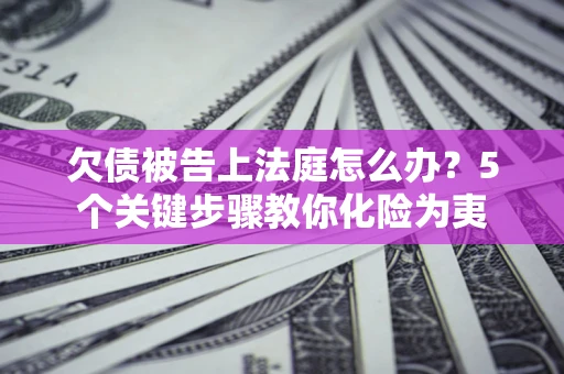 武汉欠债被告上法庭怎么办？5个关键步骤教你化险为夷