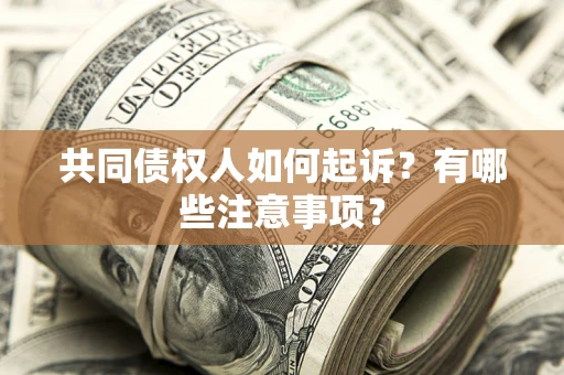 武汉共同债权人如何起诉？有哪些注意事项？