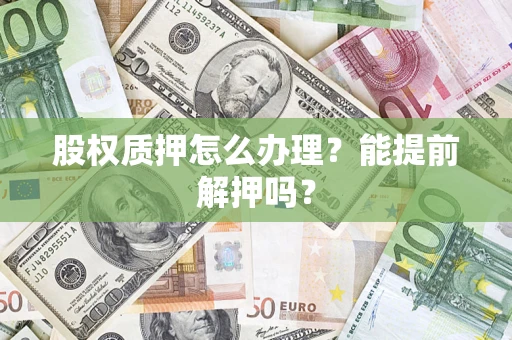 武汉股权质押怎么办理？能提前解押吗？